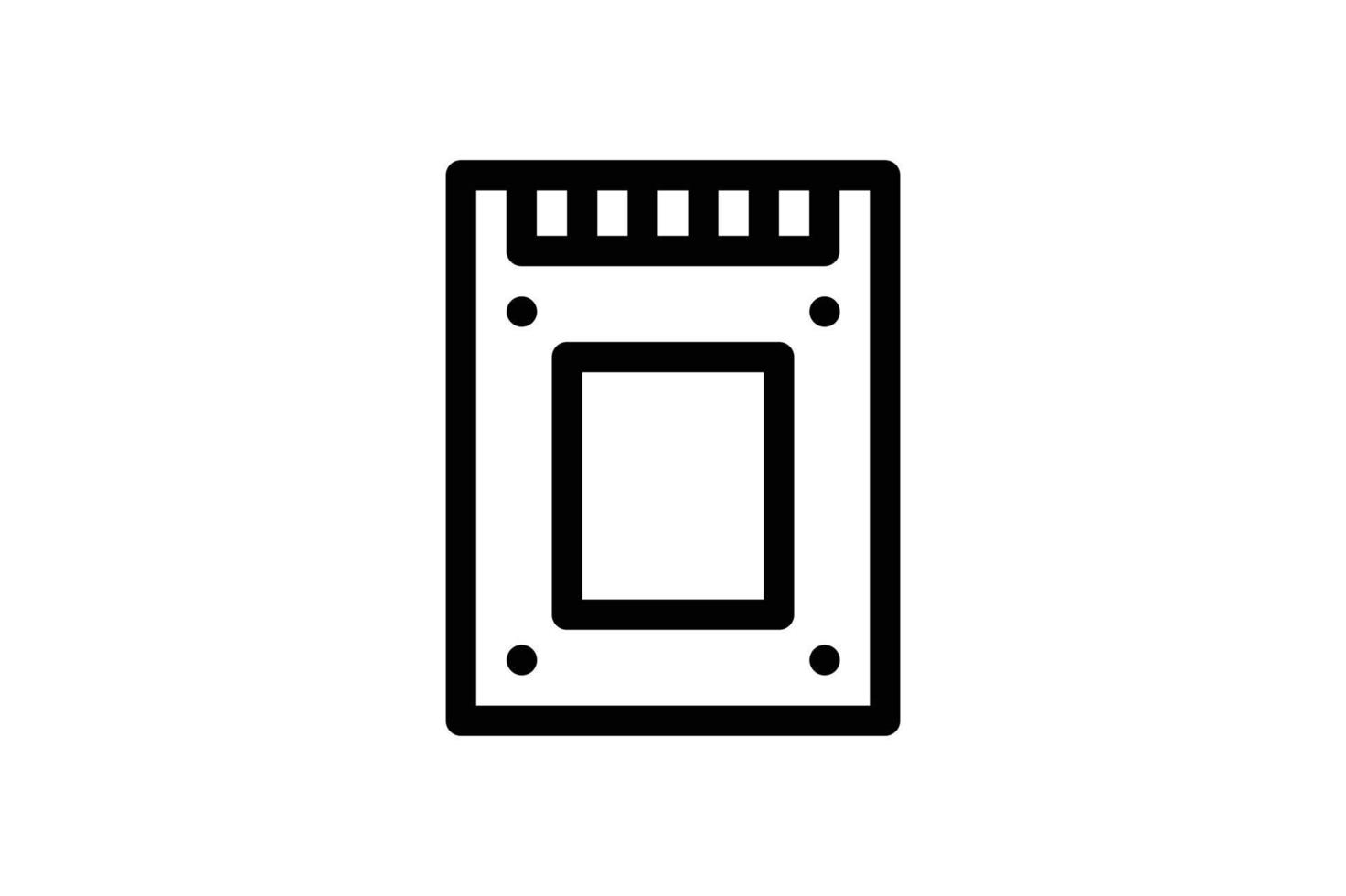 Storage SSD Icon Hardware Line Style Free vector