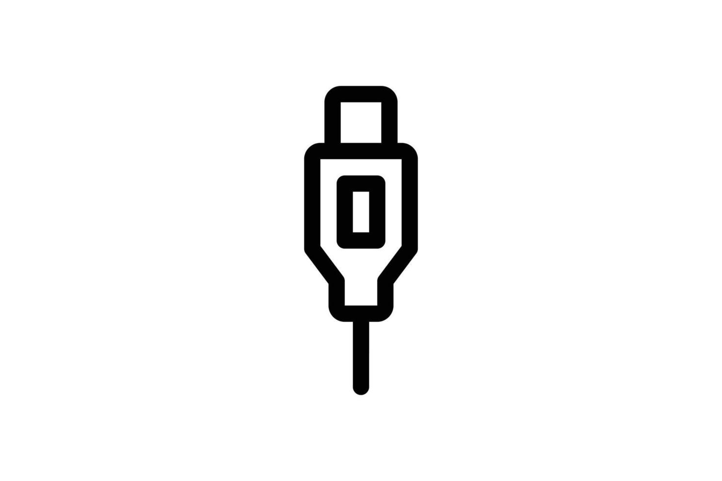 USB Icon Connector Line Style Free vector