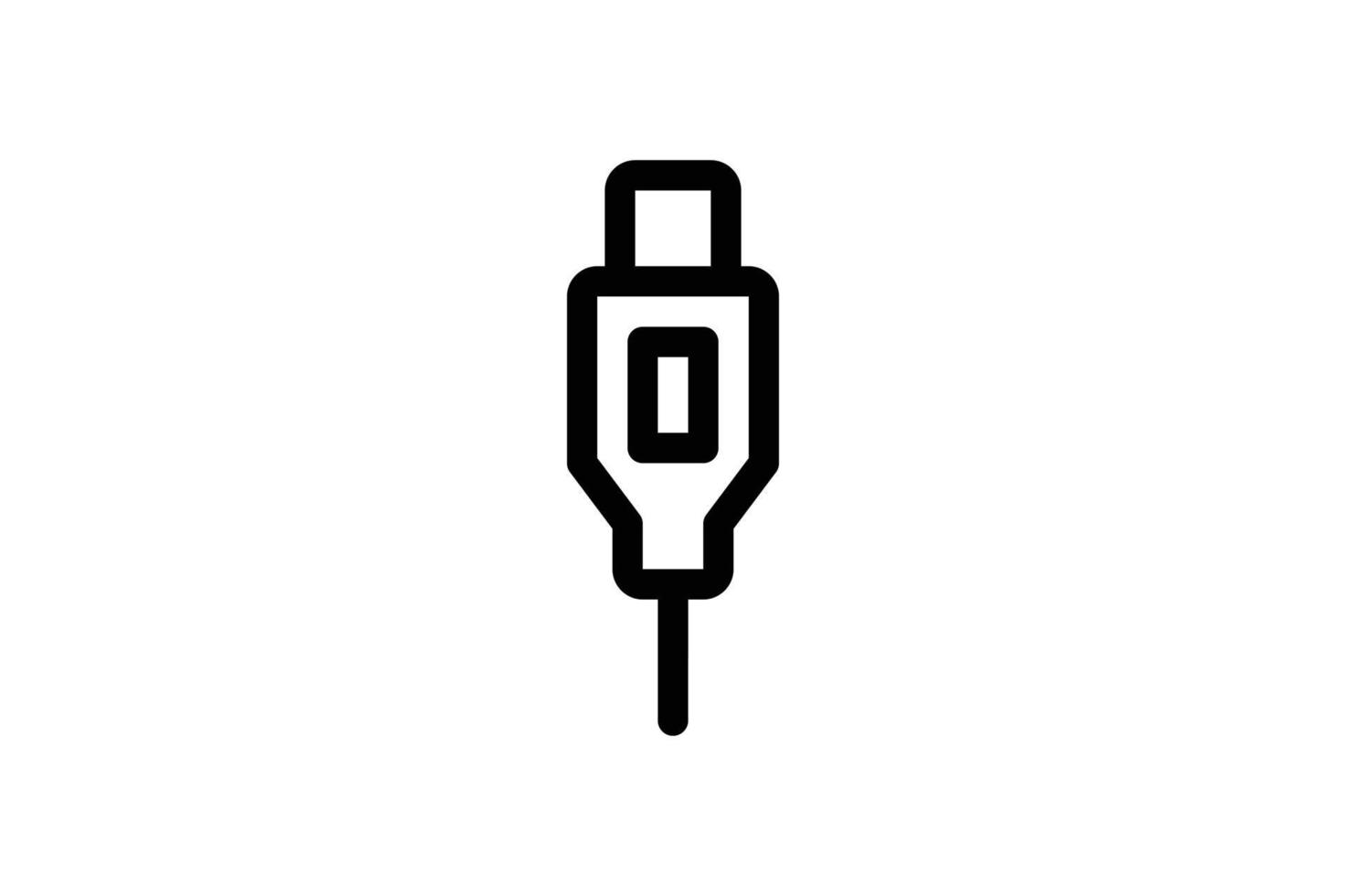 estilo de línea de conector de icono usb gratis vector