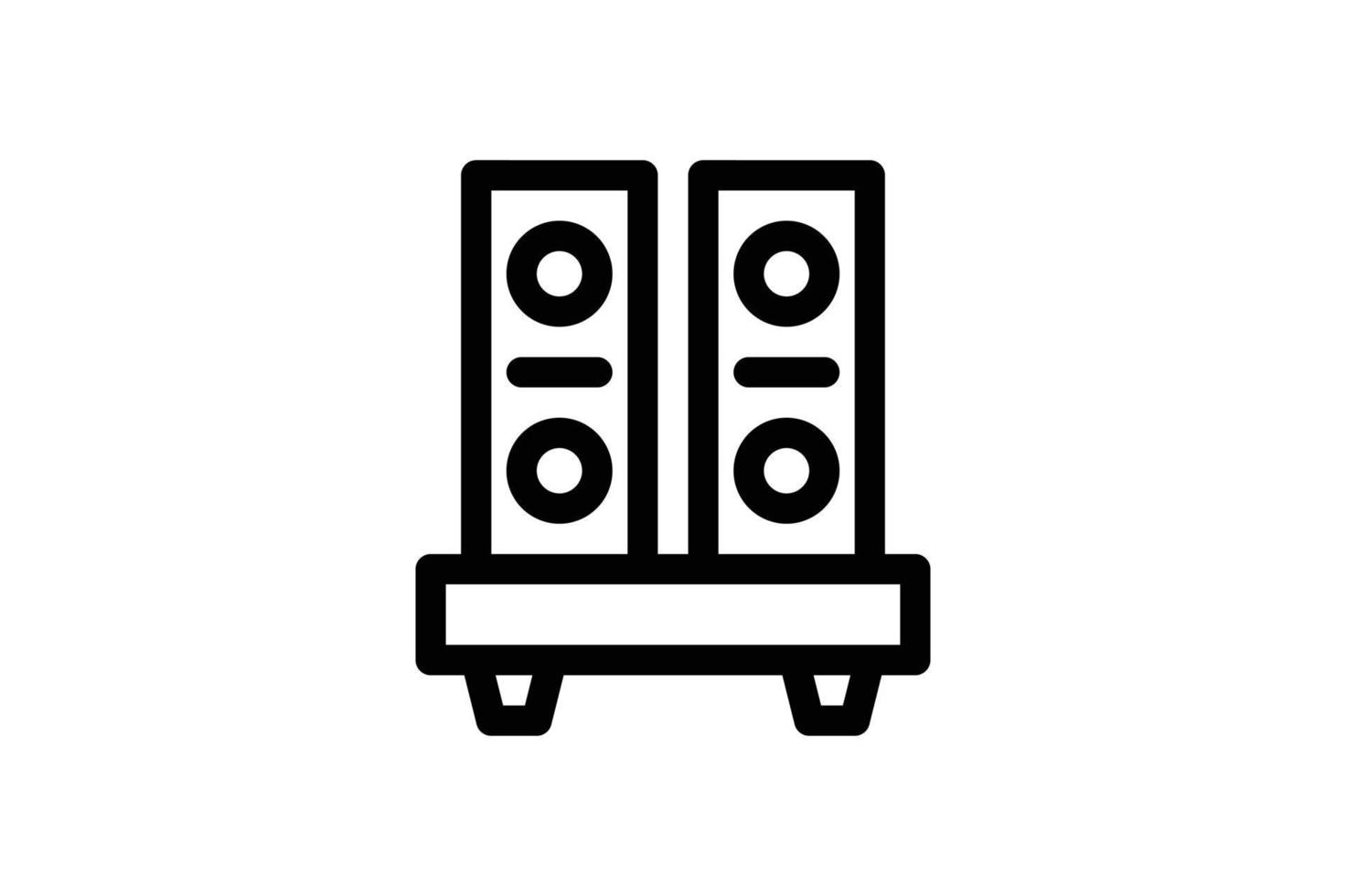 Speaker Sound System Icon Audio Line Style Free vector