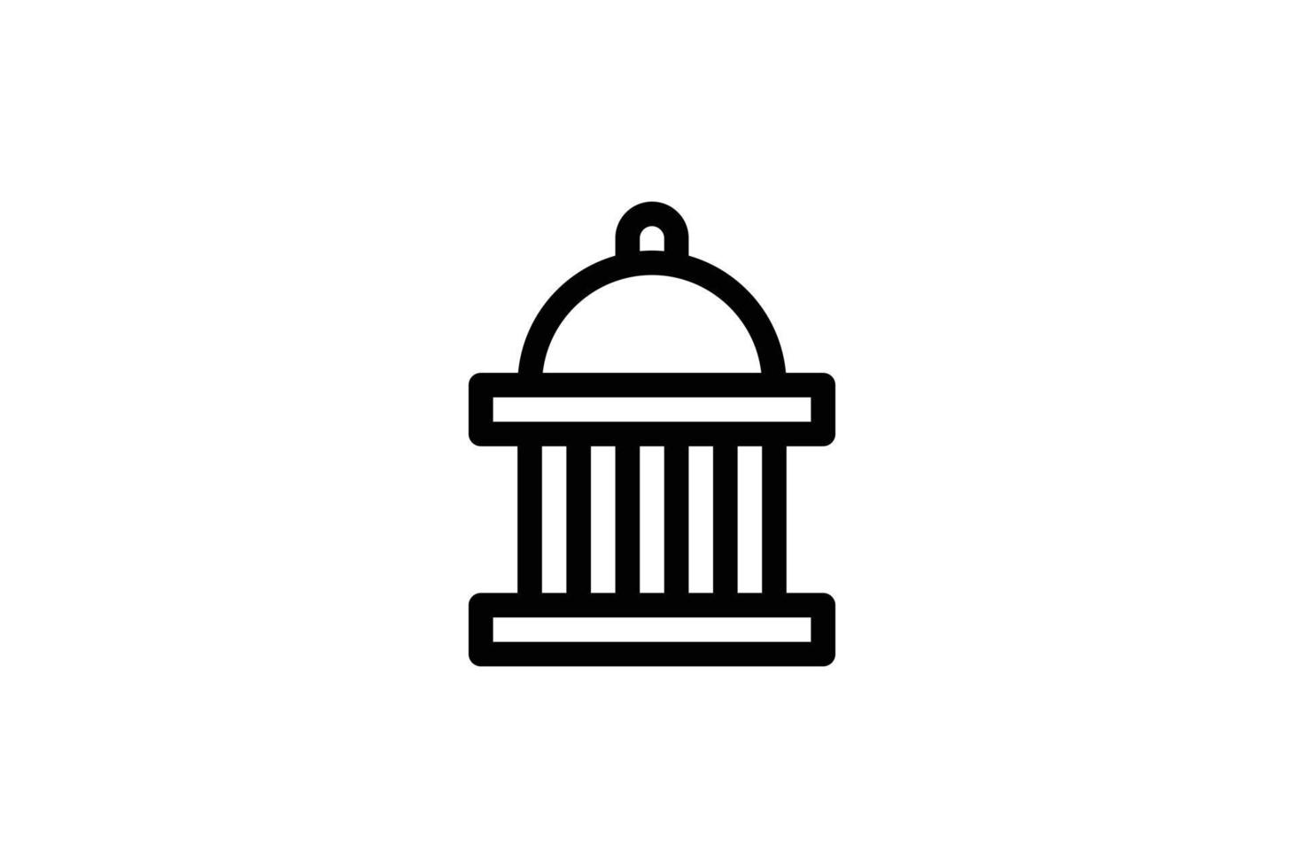 icono de palacio de justicia estilo de línea de ley gratis vector