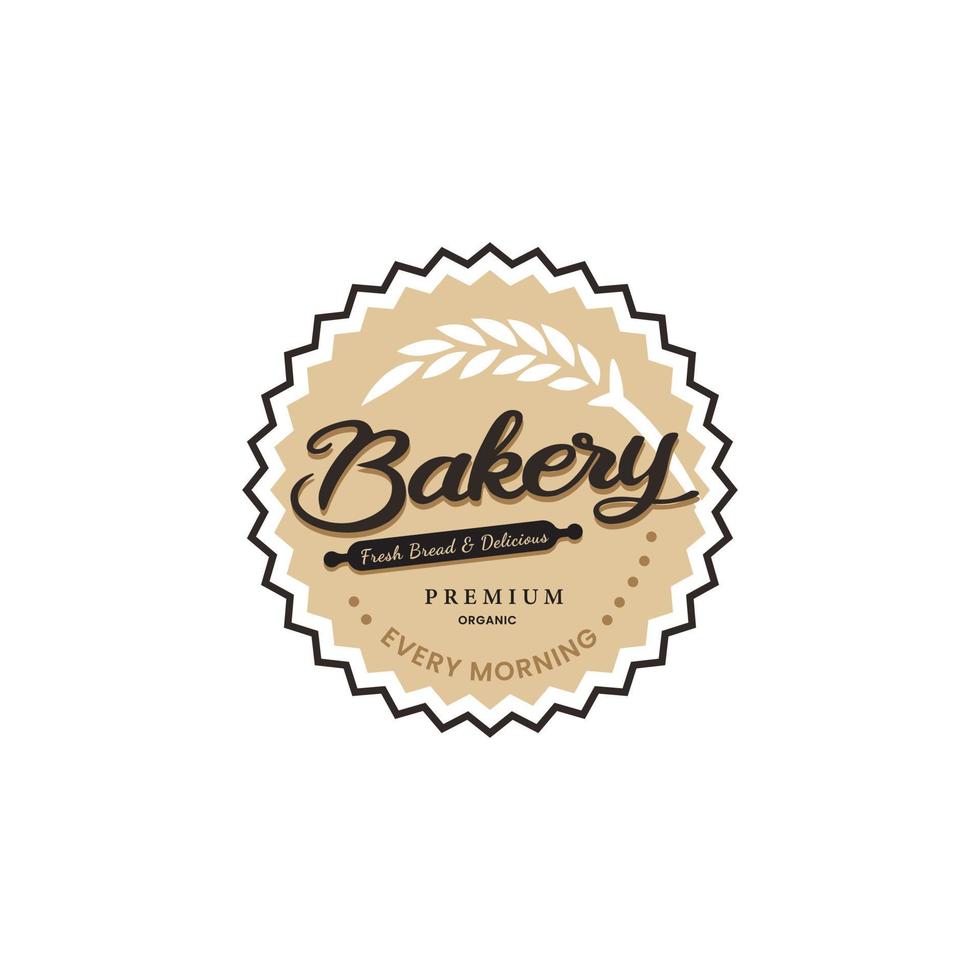 Retro Bakery Bake and Cake Pastry Logo Design Stock Label,Badge Template vector