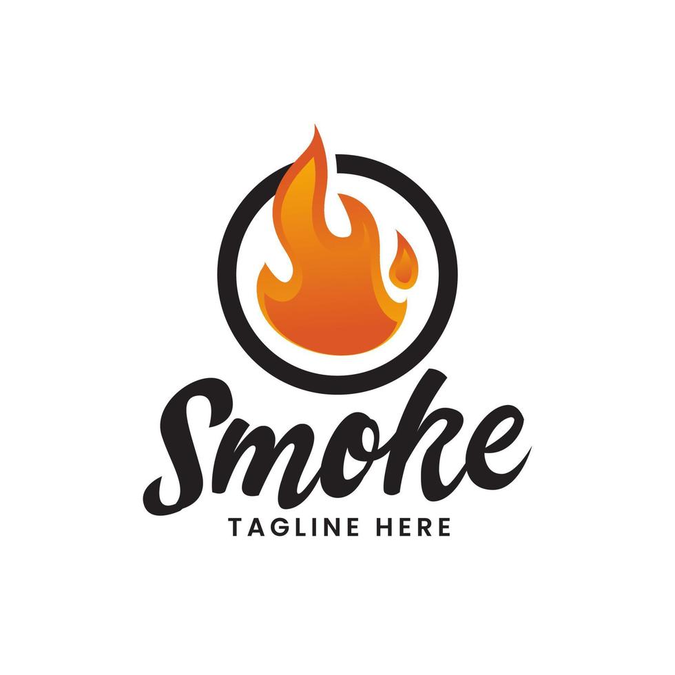 Smoky arena logo design inspiration flaming fire vector