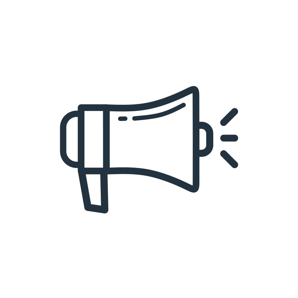 Megaphone line icon isolated on a white background. megaphone or loudspeaker symbol for web and mobile apps. vector