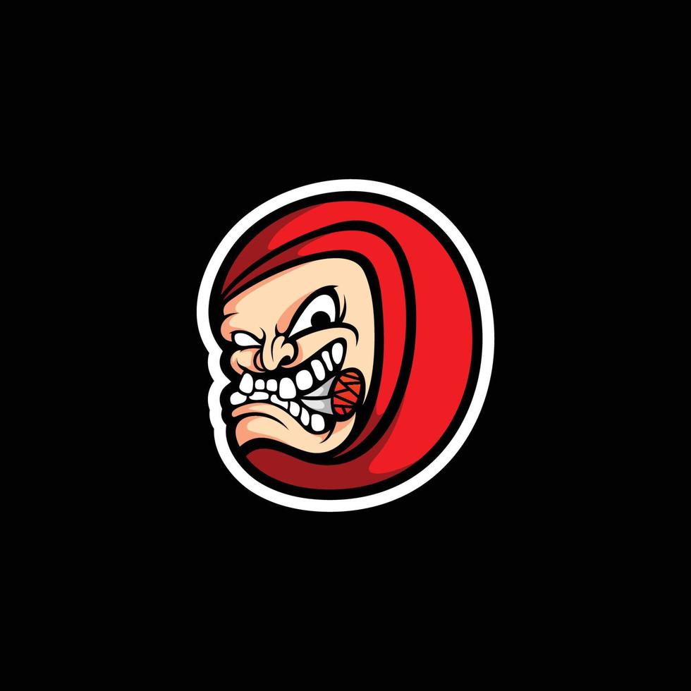 Daruma Doll Mascot Logo vector