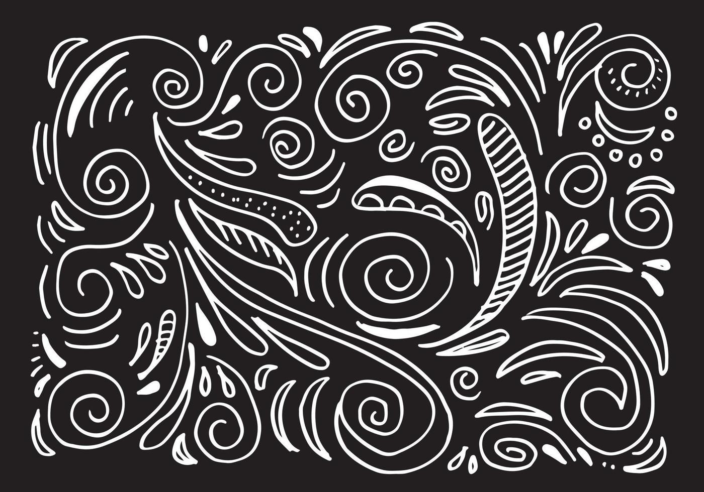 Hand drawn vector sketchy Doodle cartoon set of curls and swirls decorative elements for concept design