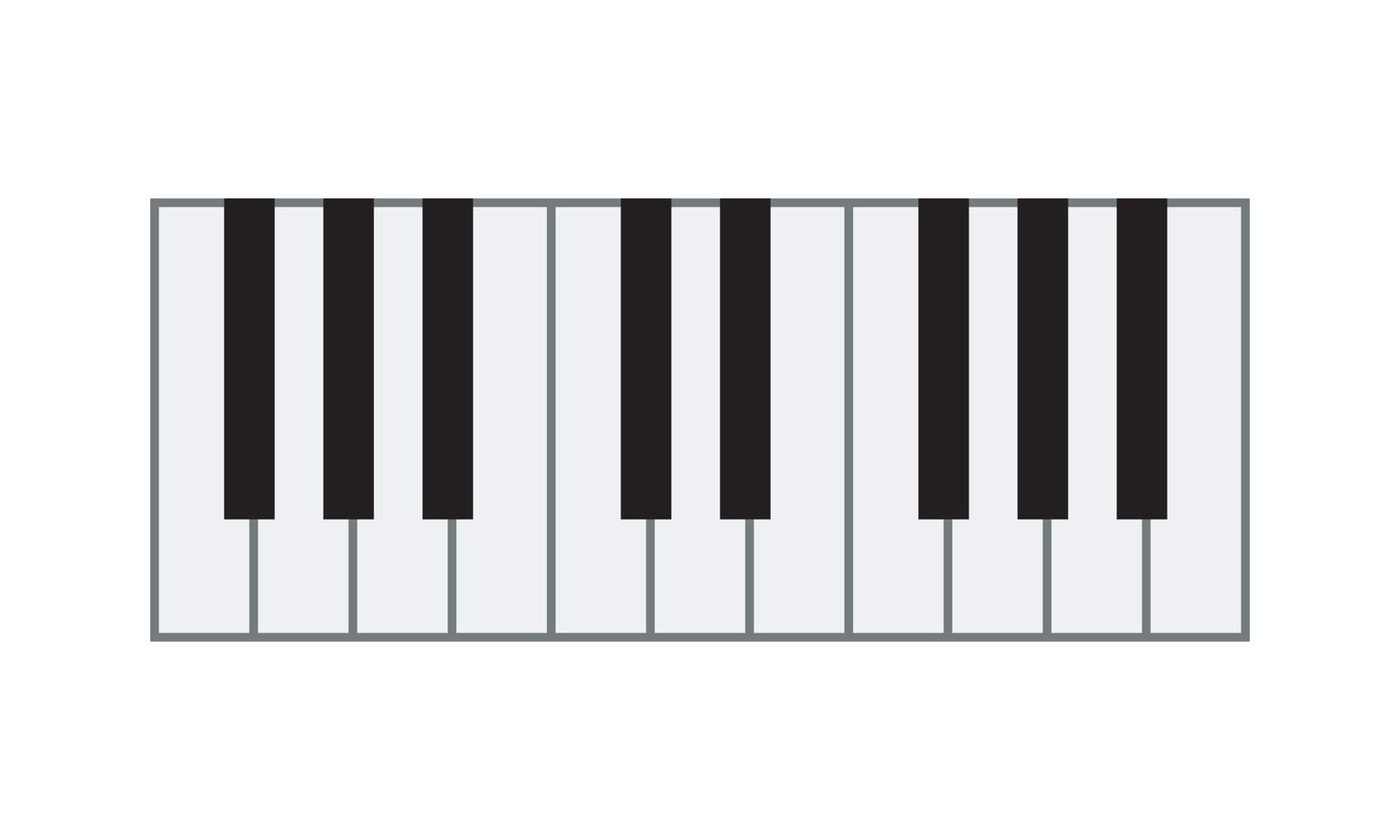 imagen de piano con una ilustración de background.vector blanco. fondo plano musical. tecla de piano, teclado. melodía. instrumento. vector