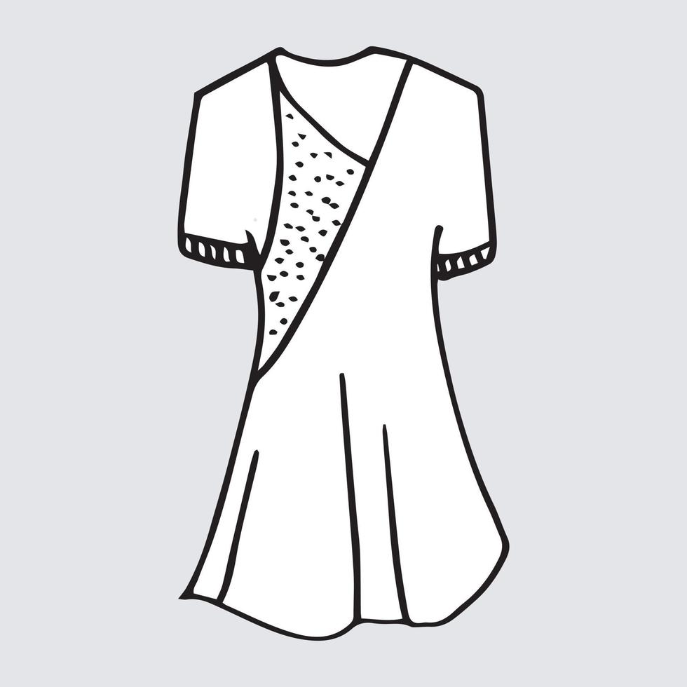 Doodle hand drawing with kid clothes. Vector illustration of lines and coloring pages for kids