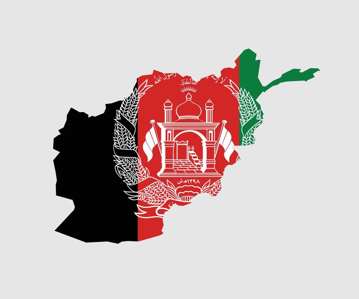Map and flag of Afghanistan vector