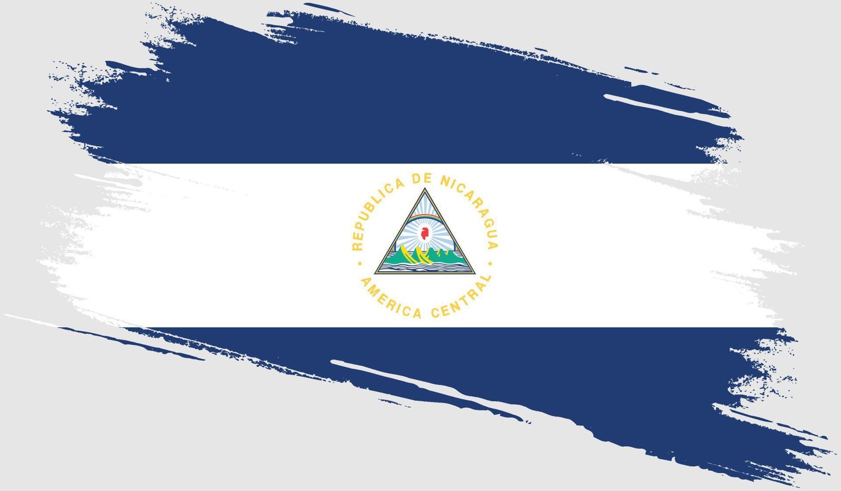 Nicaragua flag with grunge texture vector