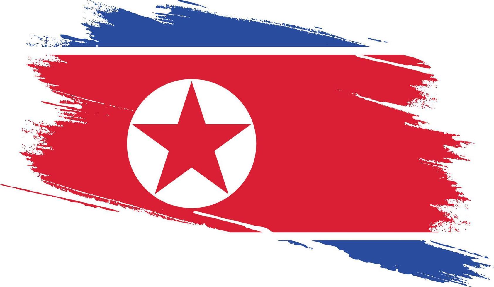 bandera de corea del norte con textura grunge vector