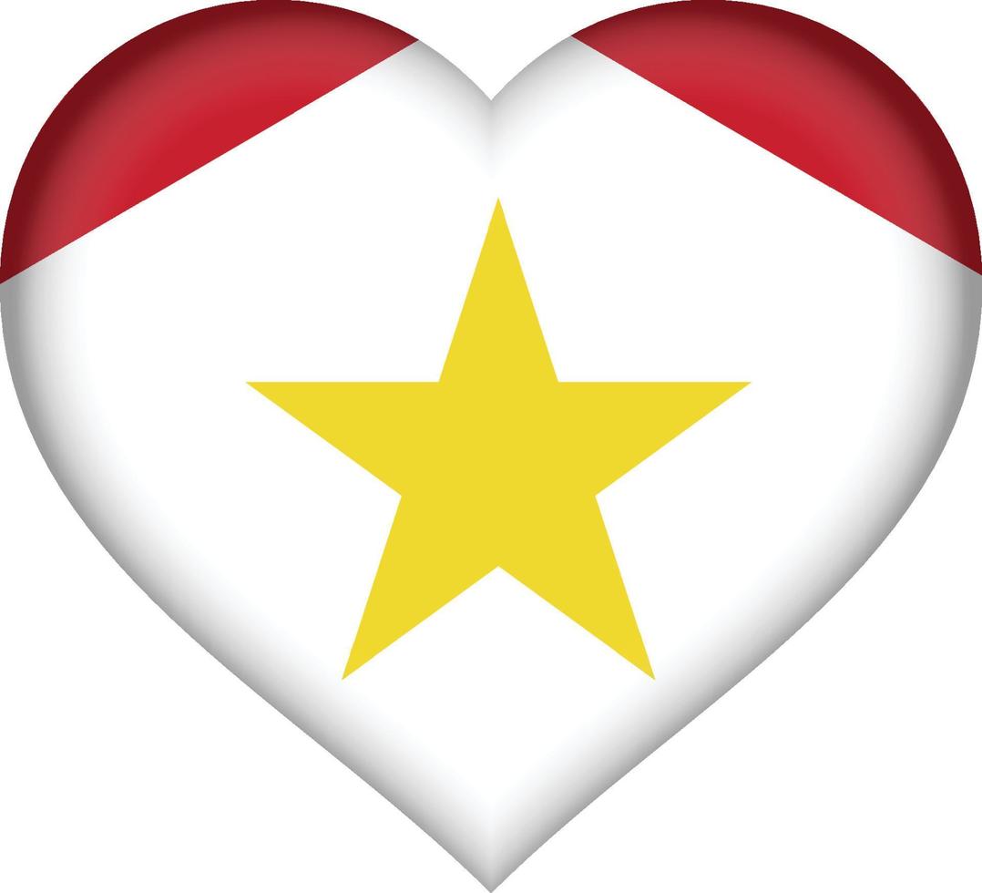 Saba flag heart vector