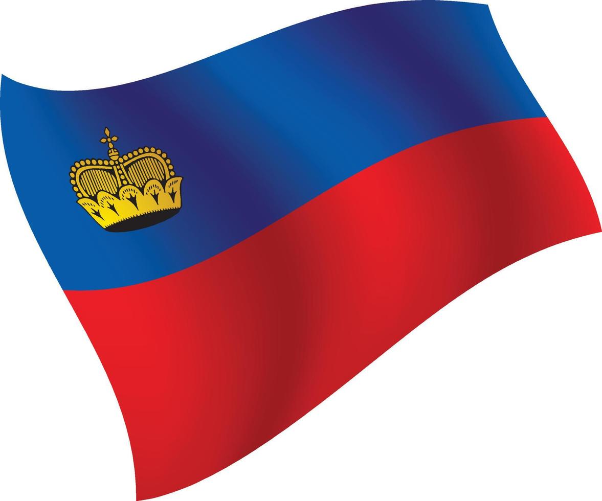 Liechtenstein flag waving isolated vector illustration