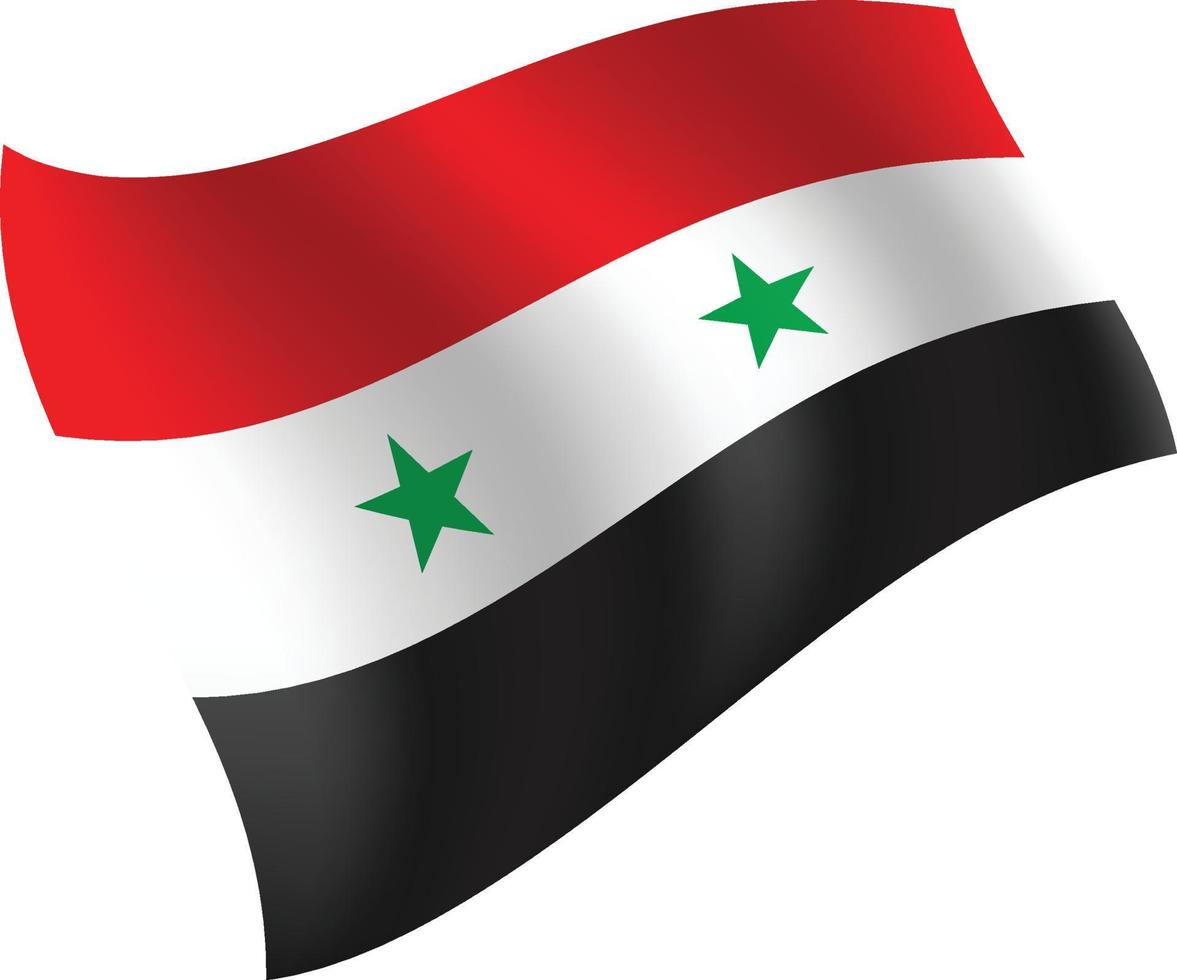 bandera siria ondeando ilustración vectorial aislada vector