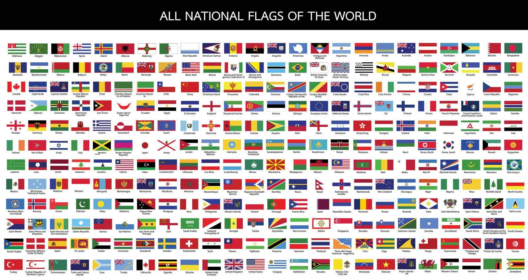 all national flags of the world vector