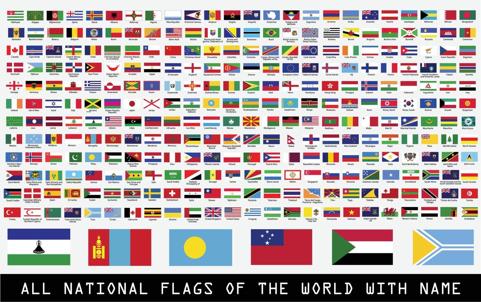 all national flags of the world vector