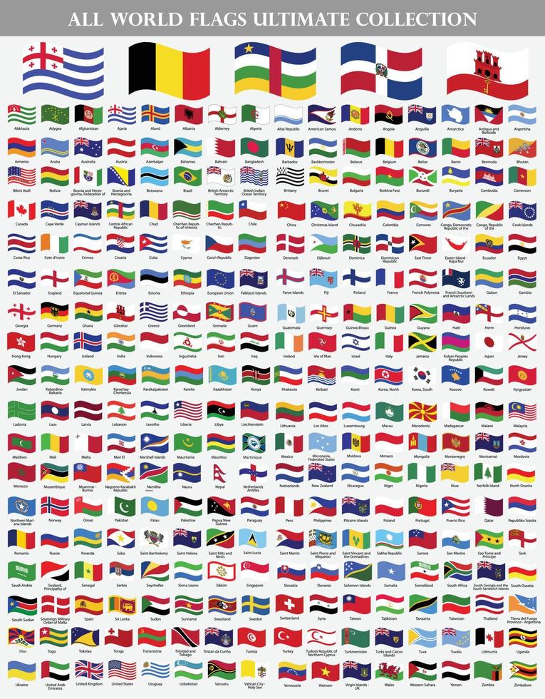 all national flags wave of the world vector
