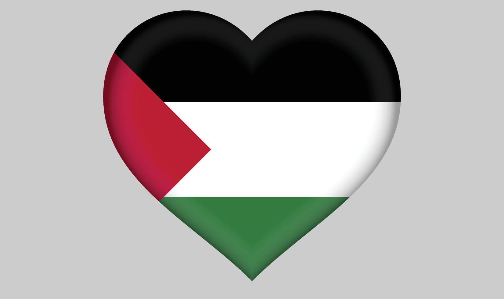 Palestine flag heart vector