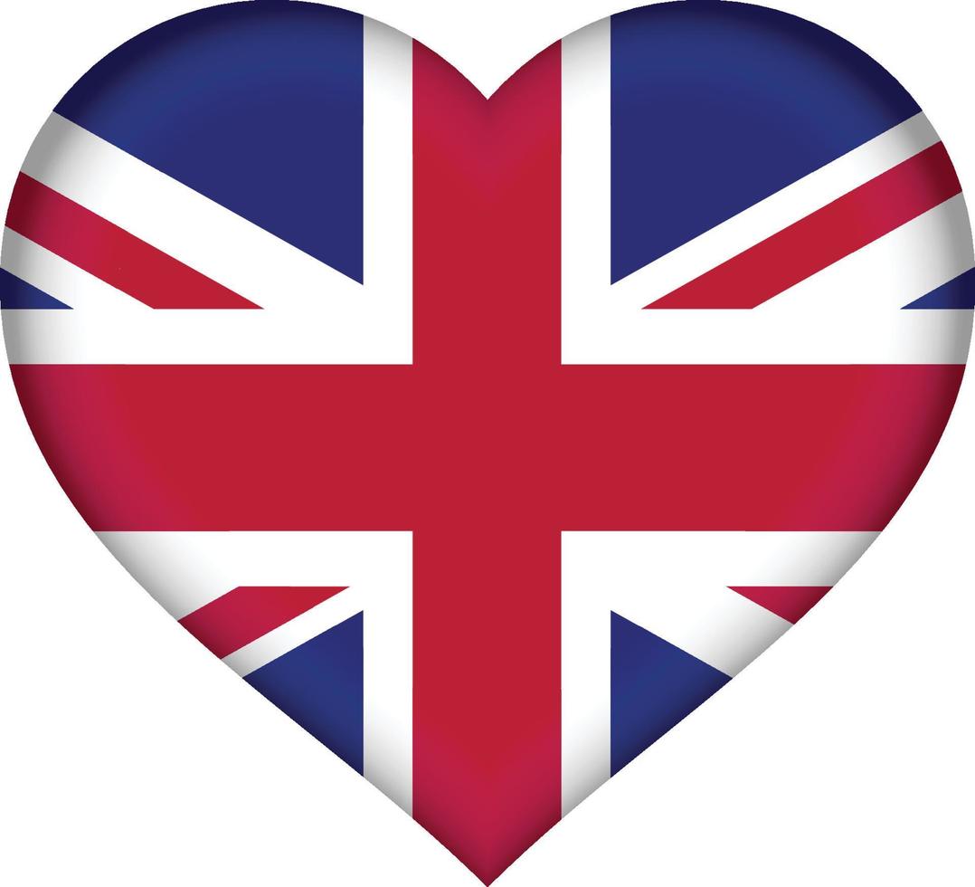 United Kingdom flag heart vector
