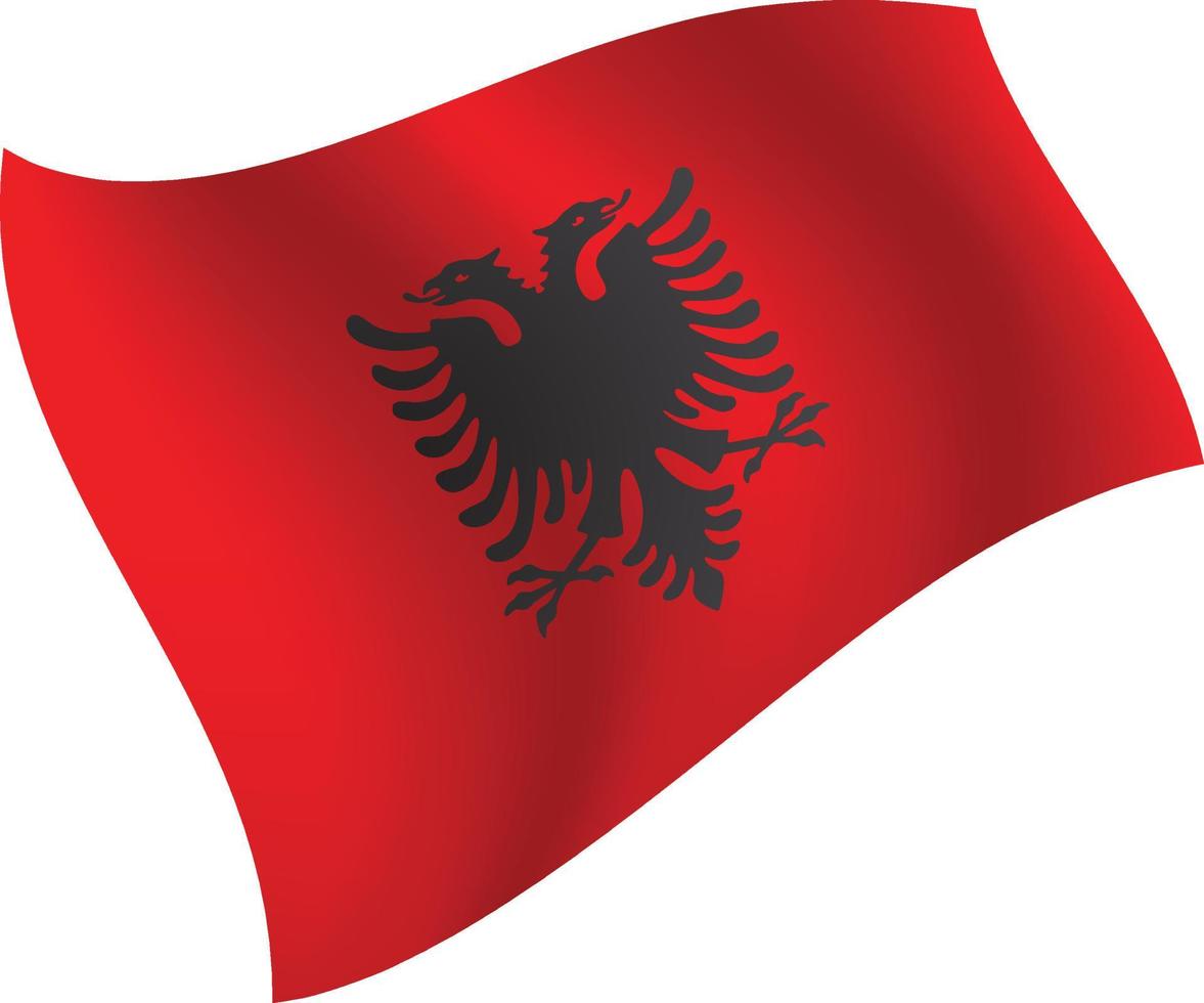 Albania flag waving isolated vector illustration
