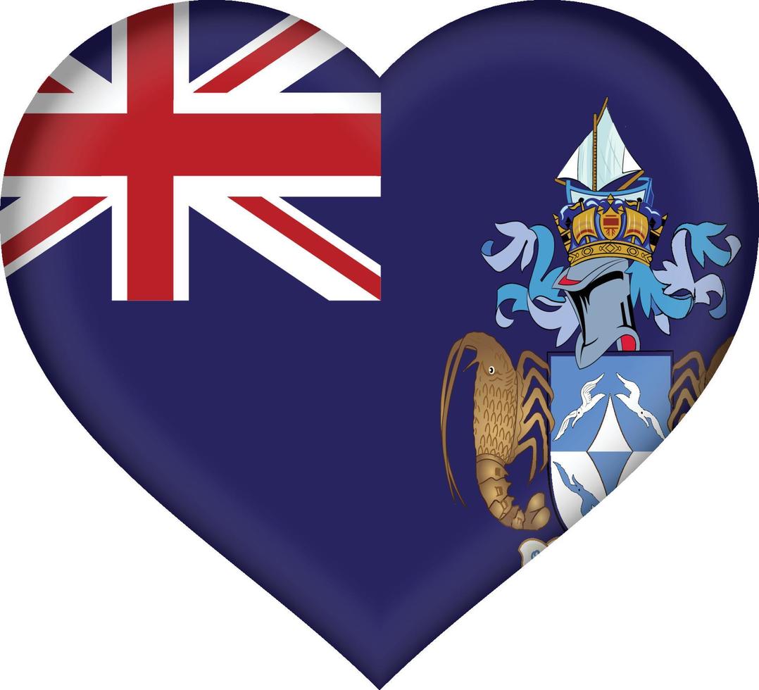 tristan da cunha flag heart vector