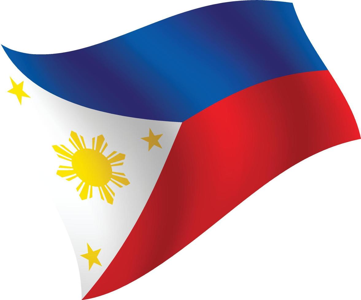 bandera de filipinas ondeando ilustración vectorial aislada vector