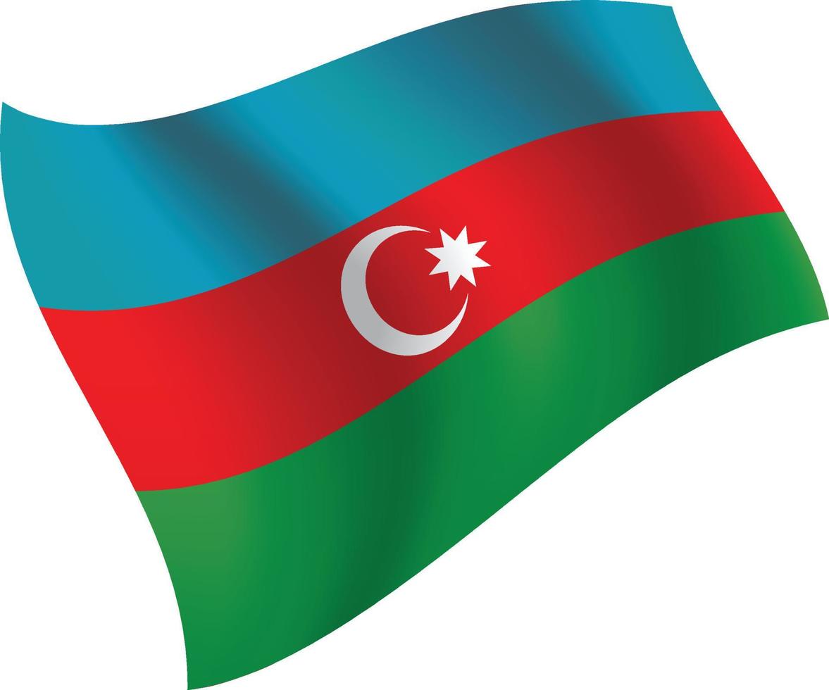 Azerbaijan flag waving isolated vector illustration