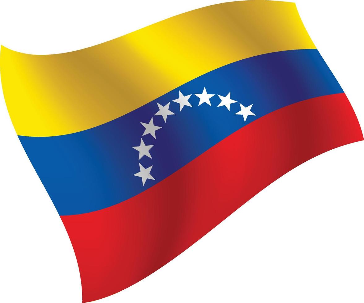 Venezuela flag waving isolated vector illustration