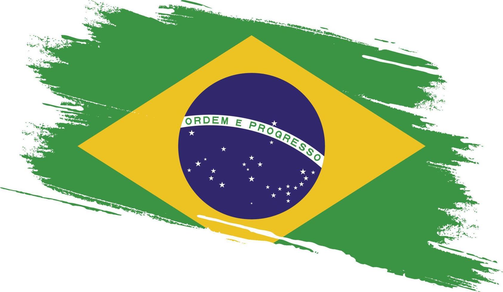 Brazil flag with grunge texture vector