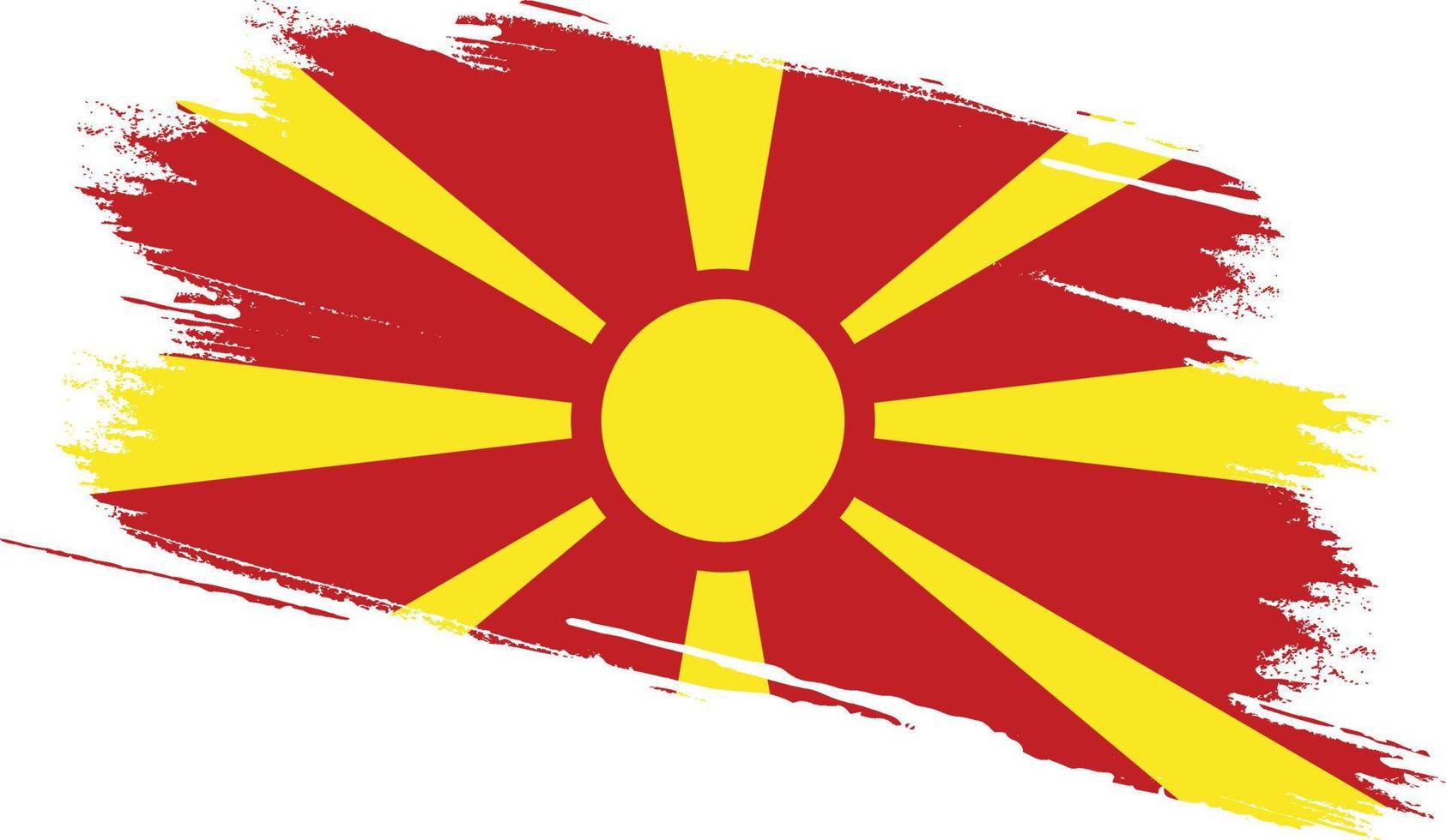 bandera de macedonia con textura grunge vector