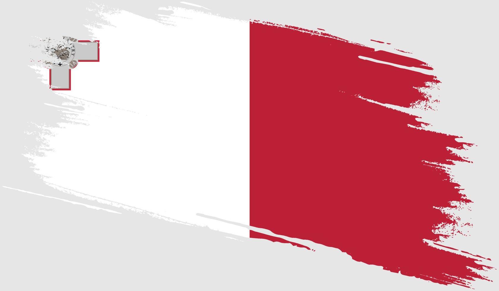 Malta flag with grunge texture vector
