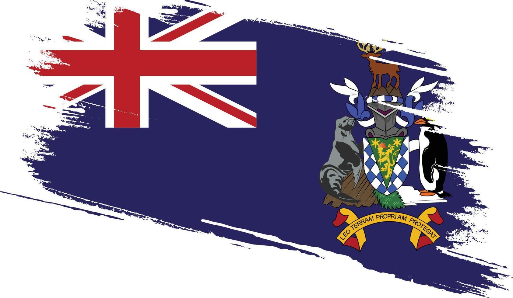 south georgia and the south sandwich islands flag with grunge texture vector