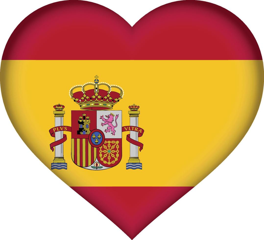 corazón de la bandera de españa vector