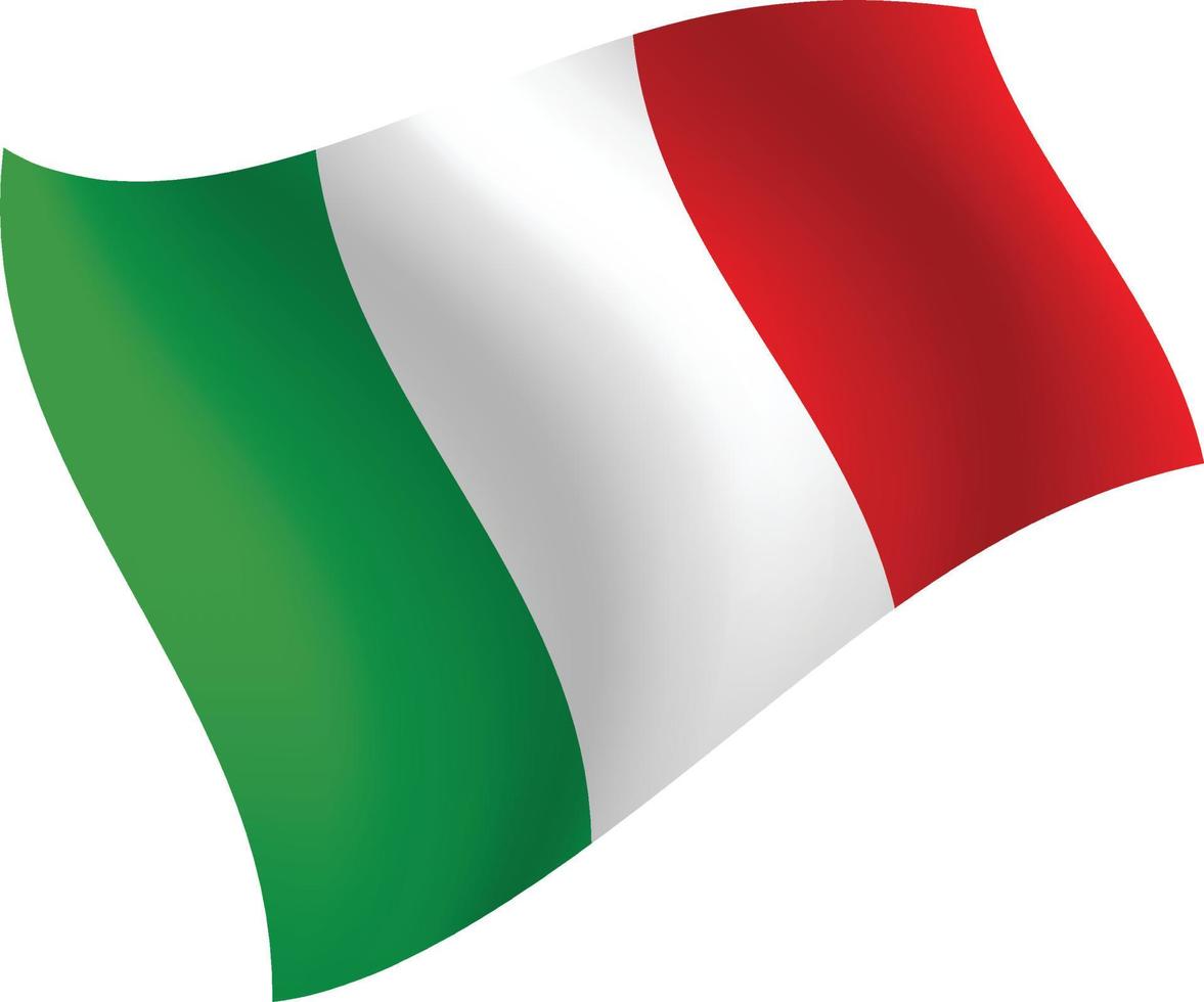 bandera de italia ondeando ilustración vectorial aislada vector