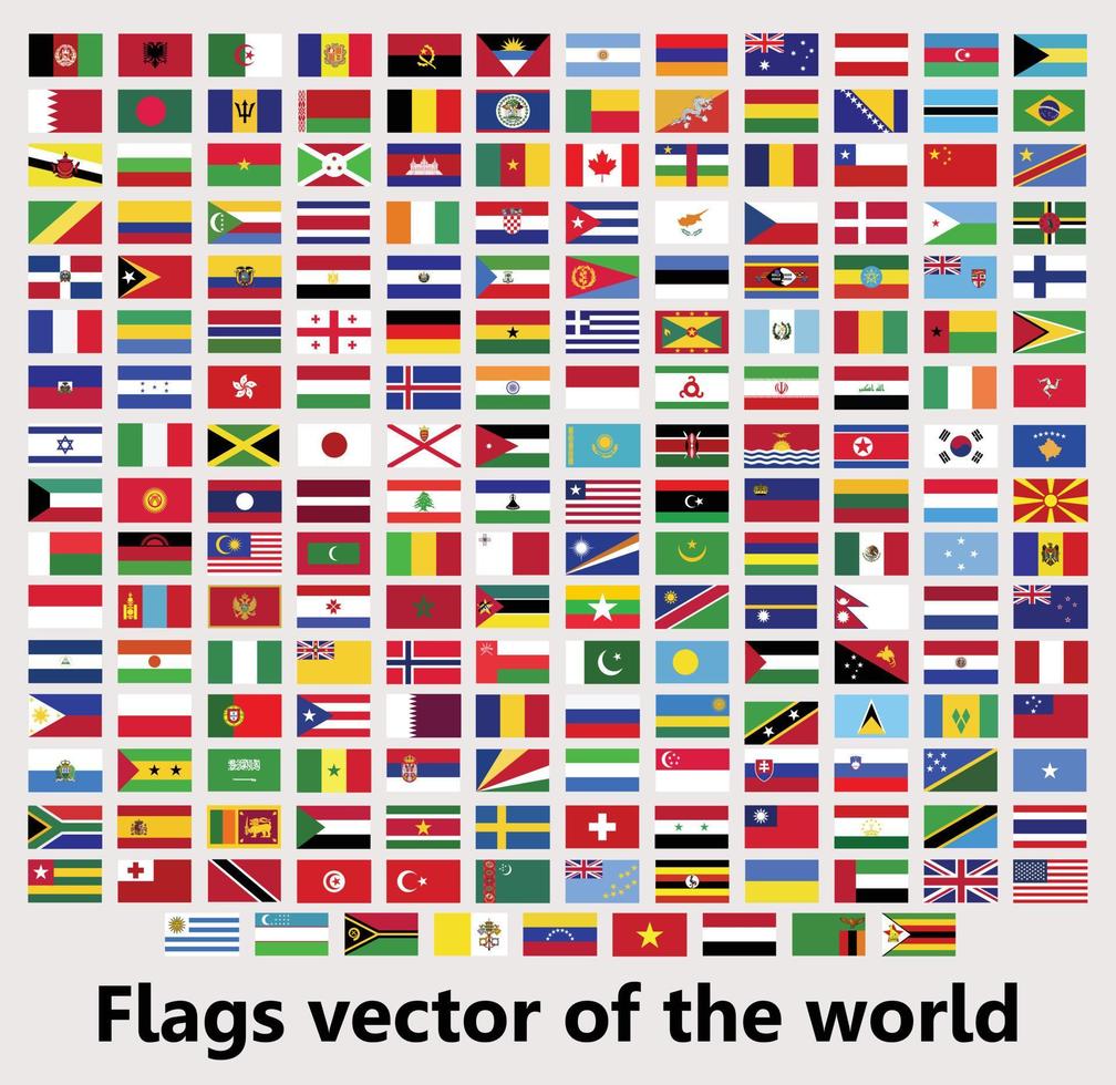 all national flags of the world vector