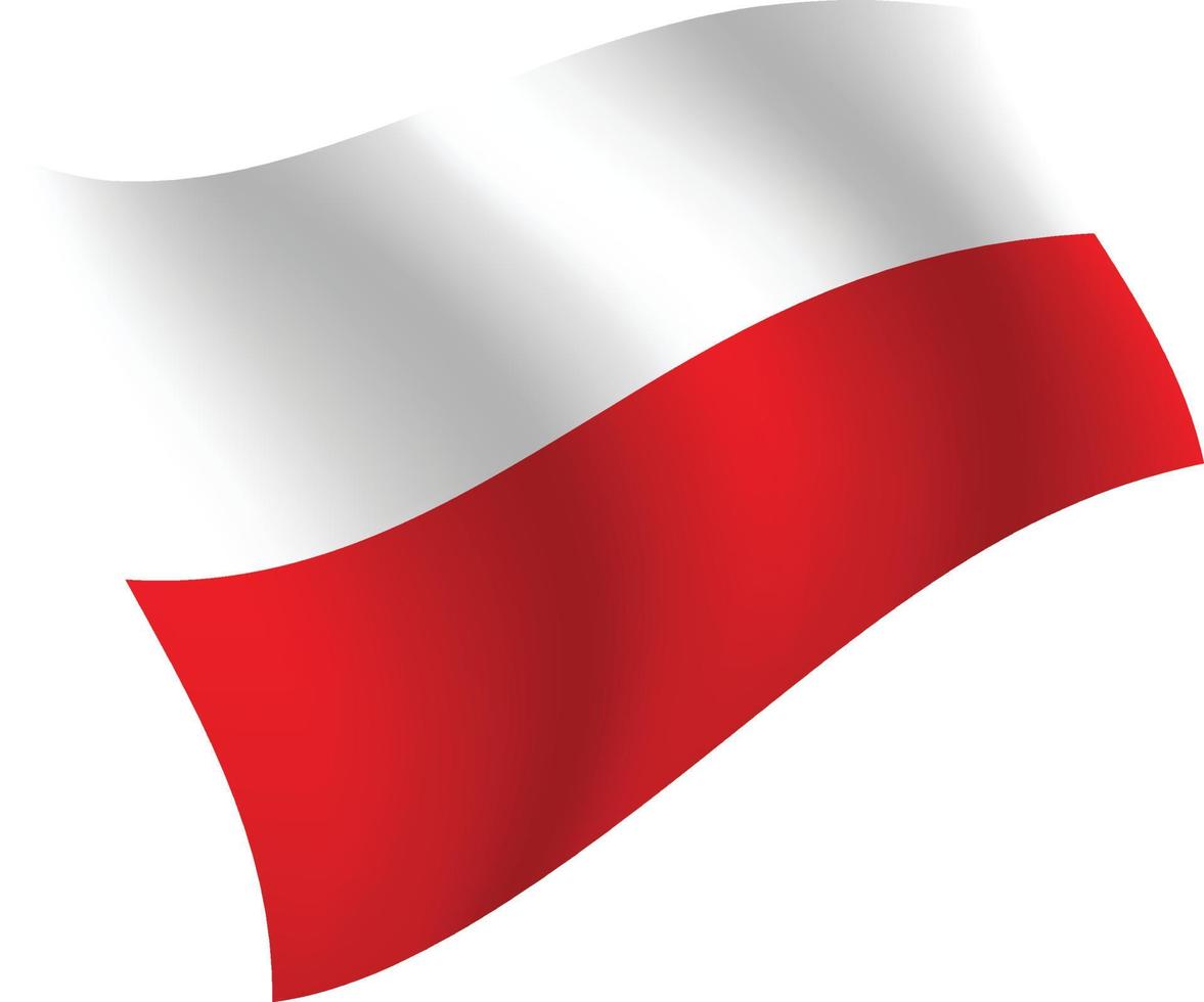 bandera de polonia ondeando ilustración vectorial aislada vector