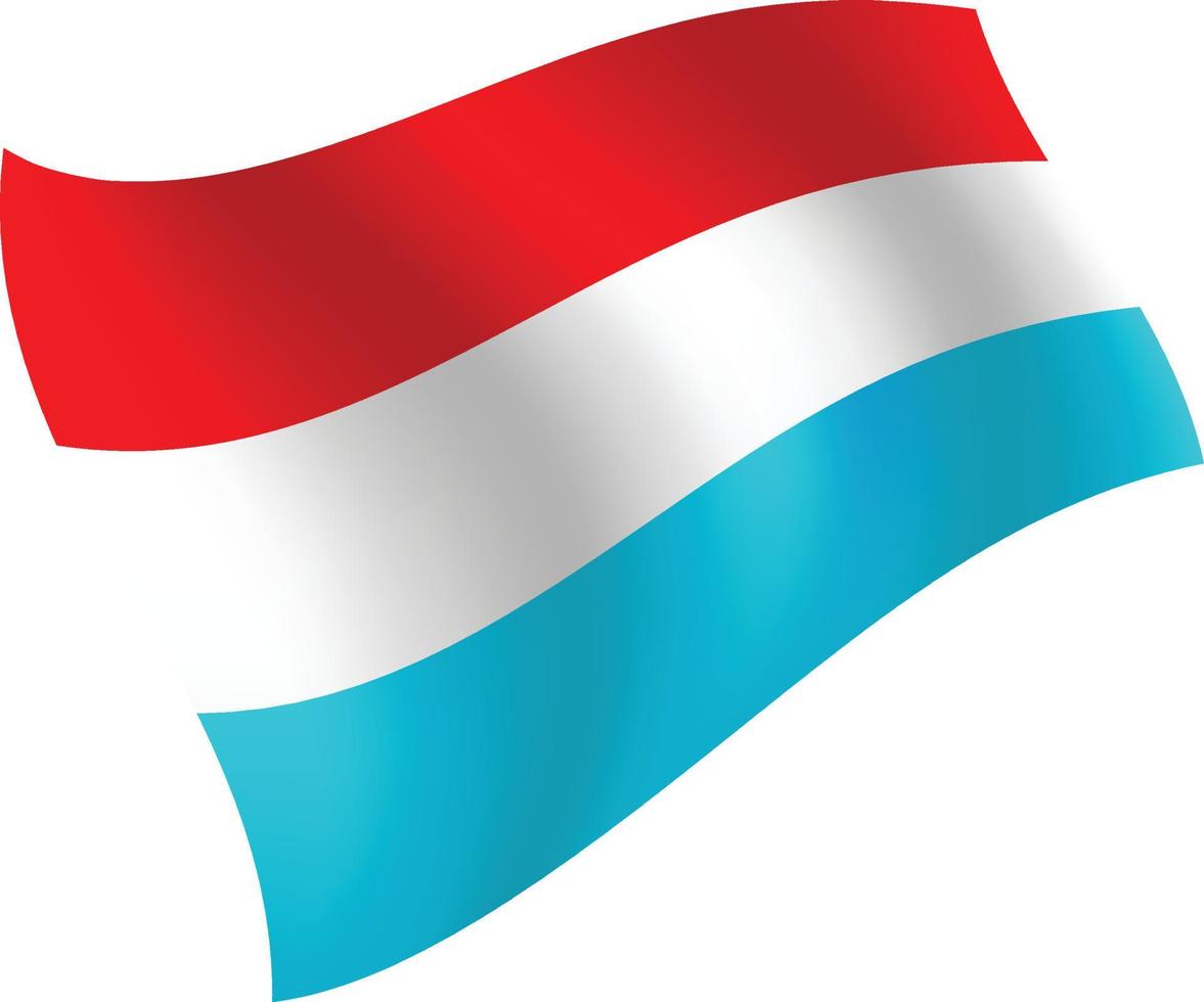 bandera de luxemburgo ondeando ilustración vectorial aislada vector