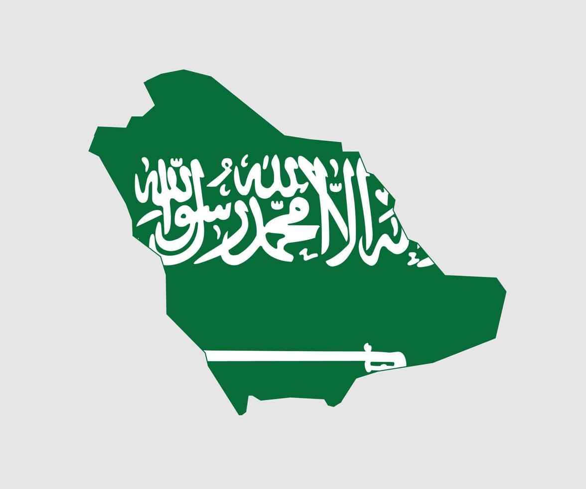 mapa y bandera de arabia saudita vector