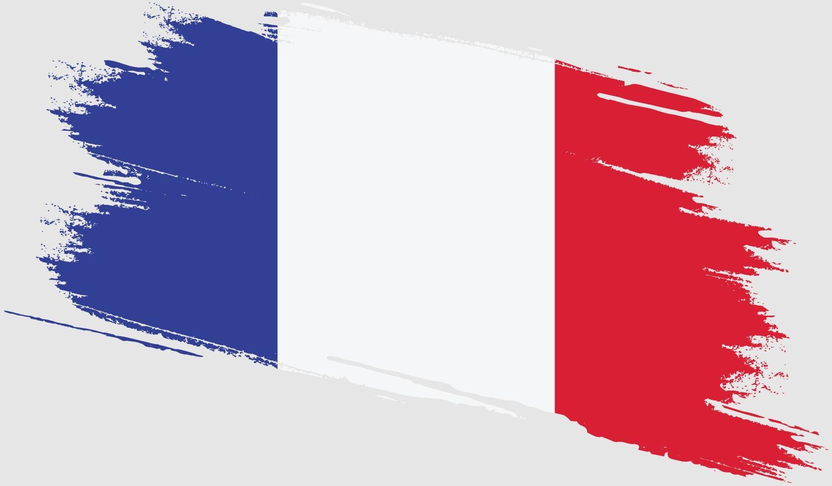 bandera de francia con textura grunge vector