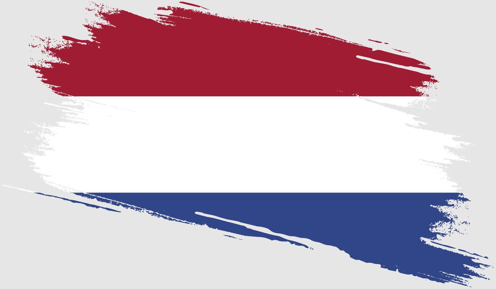 bandera holandesa con textura grunge vector