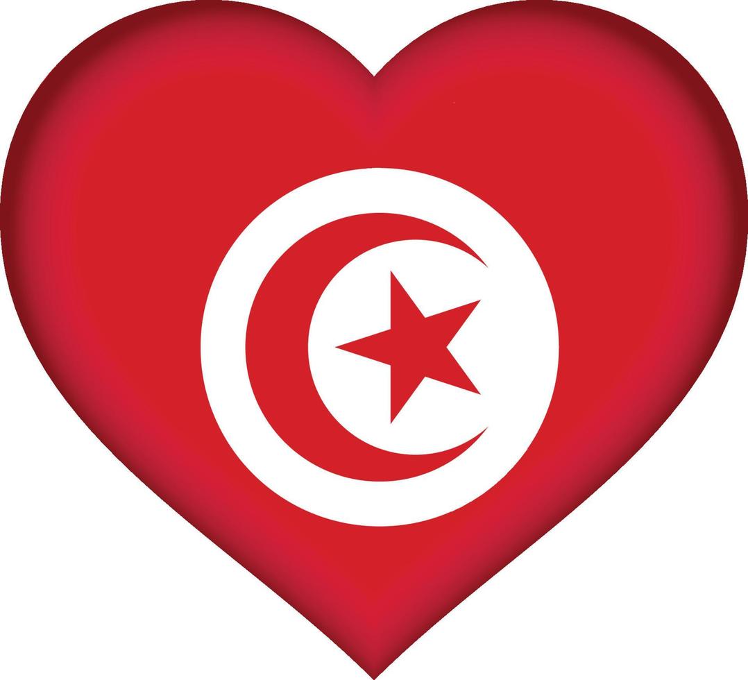 Tunisia flag heart vector