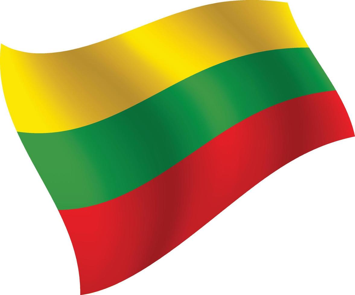 Lithuania flag waving isolated vector illustration