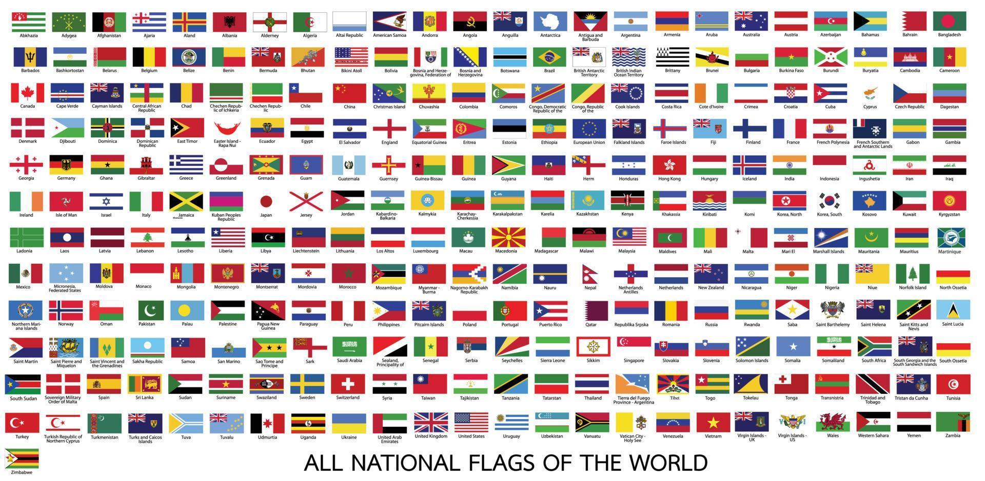 all national flags of the world vector