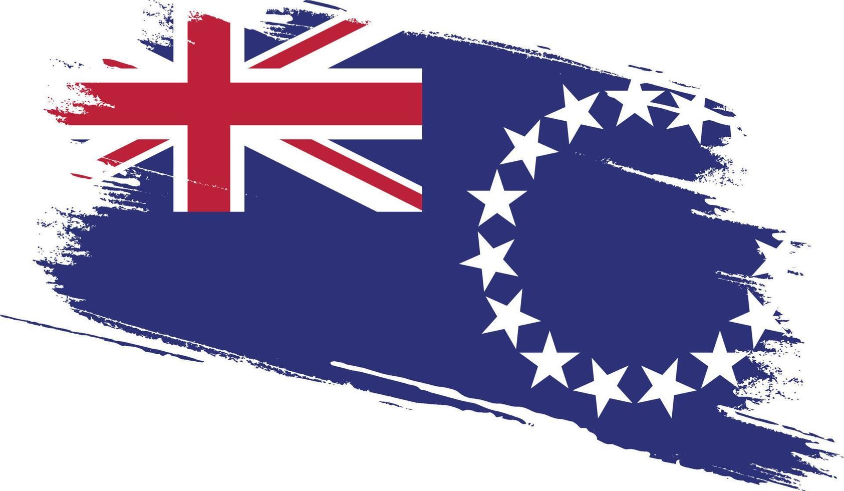 Cook Islands flag with grunge texture vector