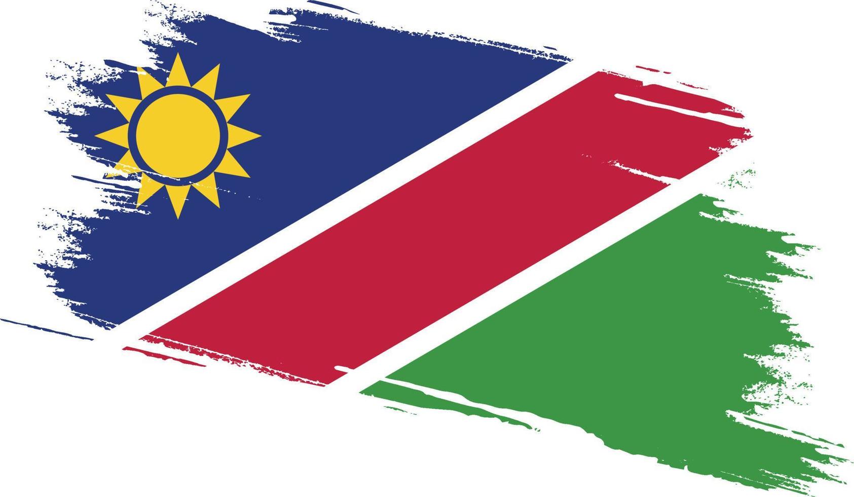 bandera de namibia con textura grunge vector