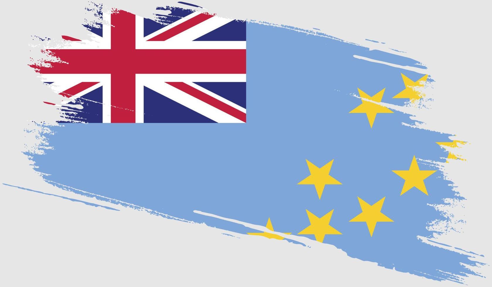 Tuvalu flag with grunge texture vector