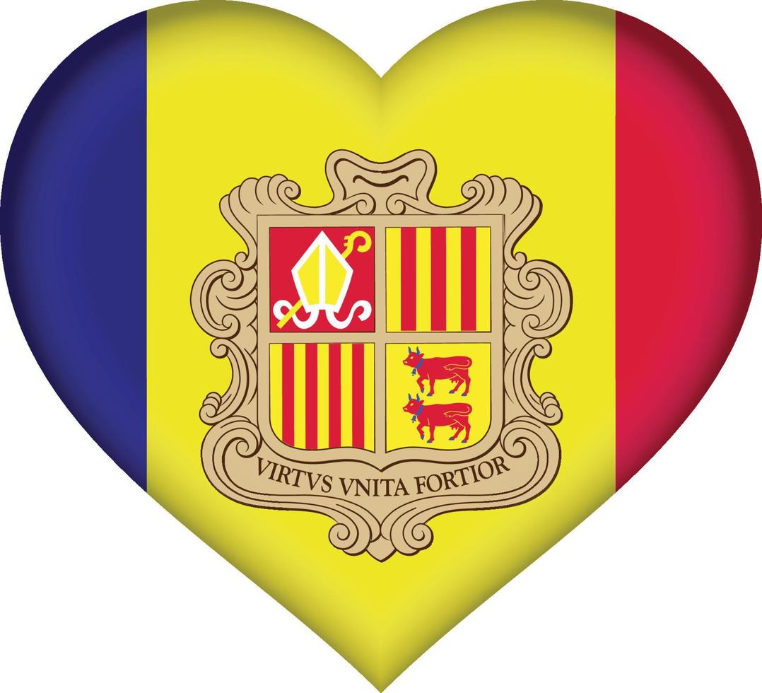 corazón de la bandera de andorra vector