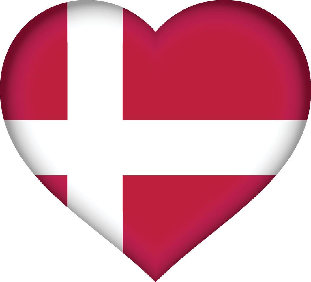 Denmark flag heart vector