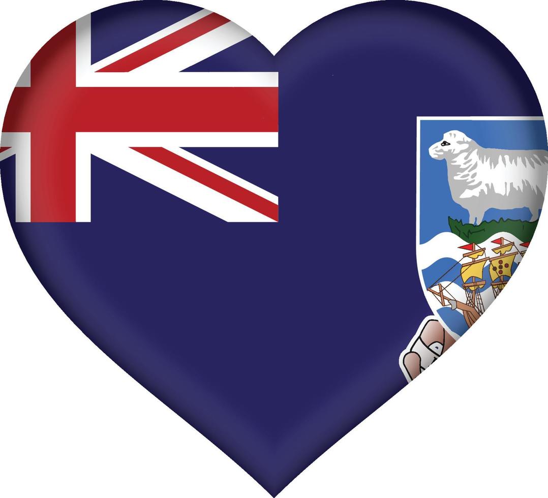 corazón de la bandera de las islas malvinas vector