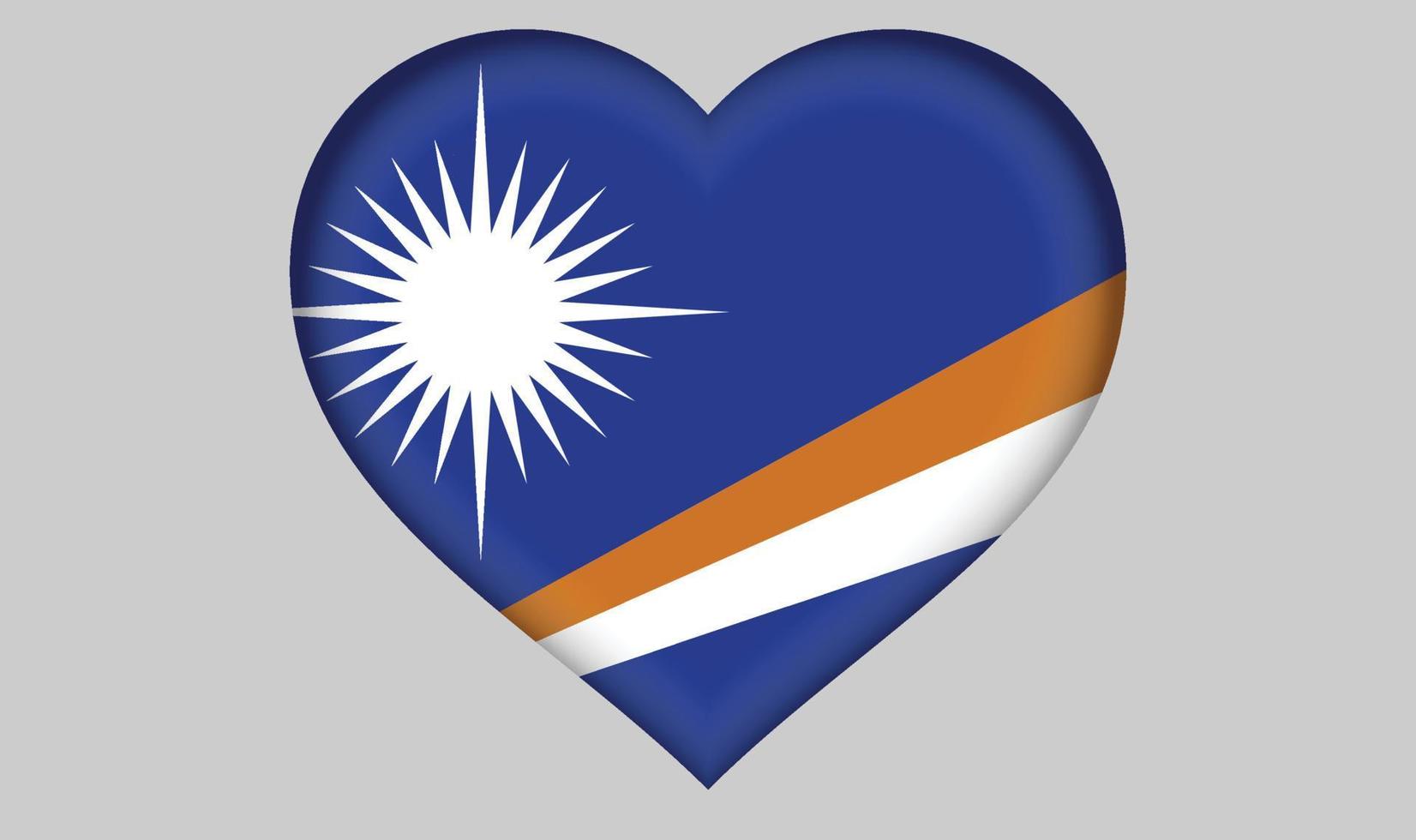 Marshall Islands flag heart vector